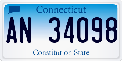 CT license plate AN34098