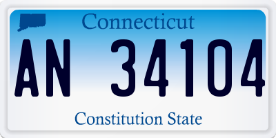 CT license plate AN34104