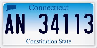 CT license plate AN34113