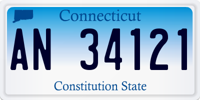 CT license plate AN34121