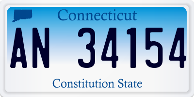 CT license plate AN34154