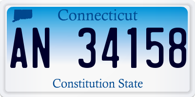 CT license plate AN34158