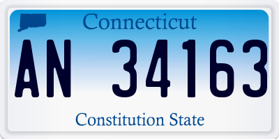 CT license plate AN34163