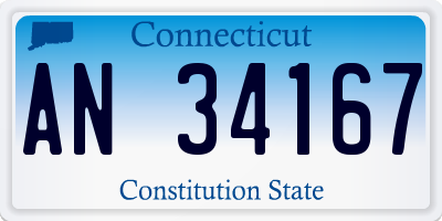 CT license plate AN34167
