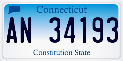 CT license plate AN34193