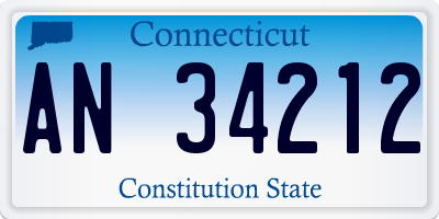 CT license plate AN34212