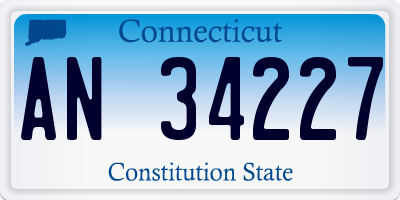 CT license plate AN34227