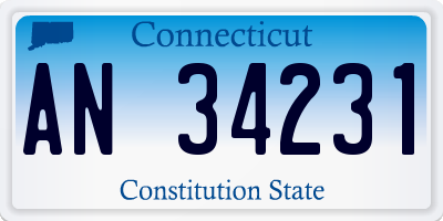 CT license plate AN34231
