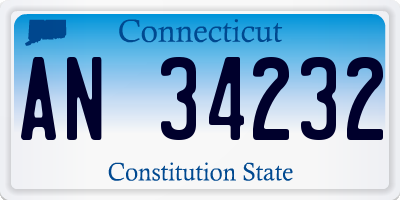 CT license plate AN34232