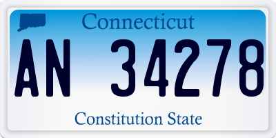 CT license plate AN34278