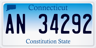 CT license plate AN34292