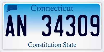 CT license plate AN34309