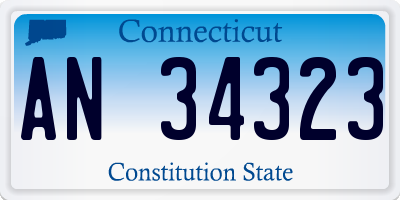 CT license plate AN34323
