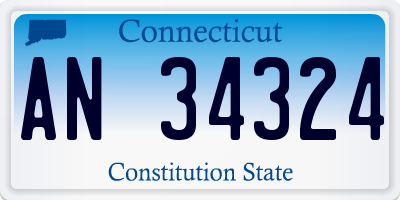 CT license plate AN34324