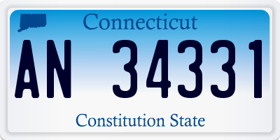 CT license plate AN34331