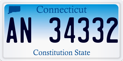 CT license plate AN34332