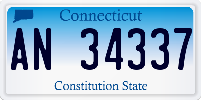 CT license plate AN34337