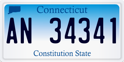 CT license plate AN34341