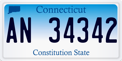 CT license plate AN34342