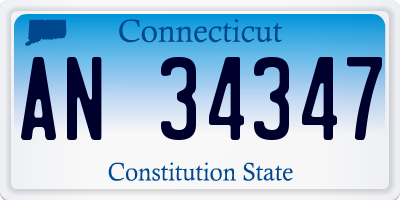 CT license plate AN34347