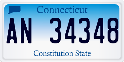 CT license plate AN34348