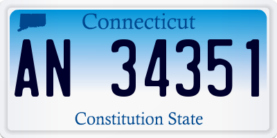 CT license plate AN34351