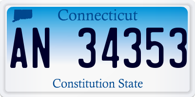 CT license plate AN34353