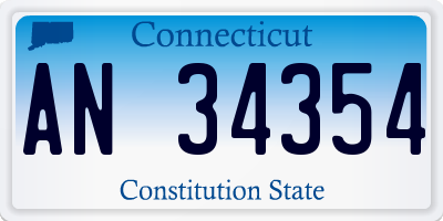 CT license plate AN34354