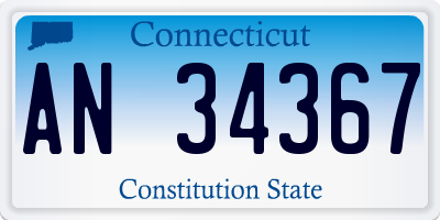 CT license plate AN34367