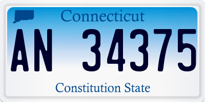 CT license plate AN34375
