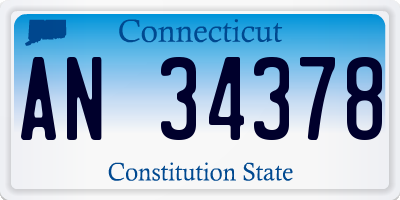 CT license plate AN34378