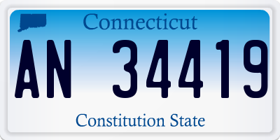 CT license plate AN34419