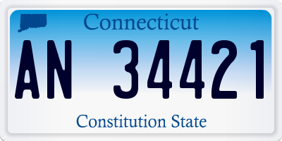 CT license plate AN34421