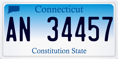 CT license plate AN34457