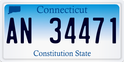 CT license plate AN34471