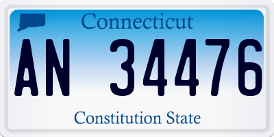 CT license plate AN34476