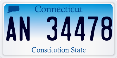 CT license plate AN34478