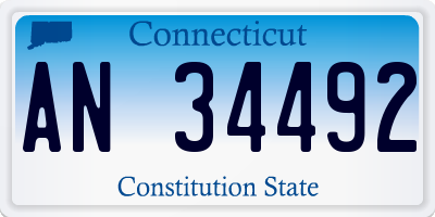 CT license plate AN34492