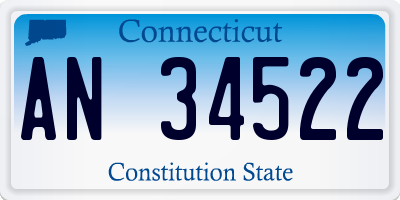 CT license plate AN34522