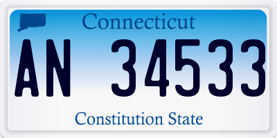 CT license plate AN34533