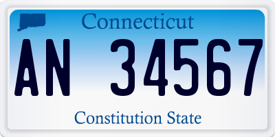 CT license plate AN34567