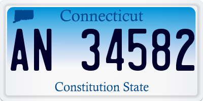 CT license plate AN34582