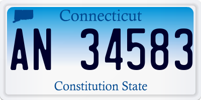 CT license plate AN34583