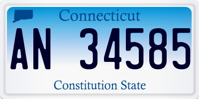 CT license plate AN34585