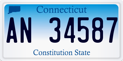 CT license plate AN34587