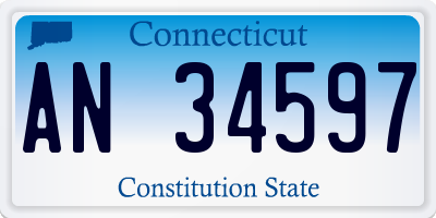 CT license plate AN34597