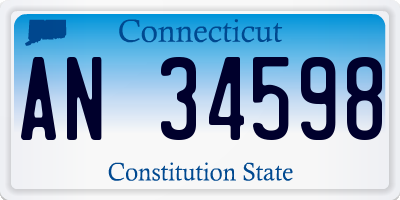 CT license plate AN34598