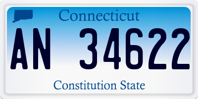 CT license plate AN34622