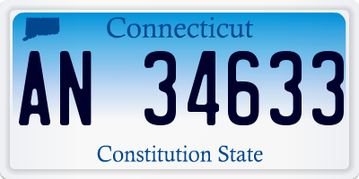 CT license plate AN34633