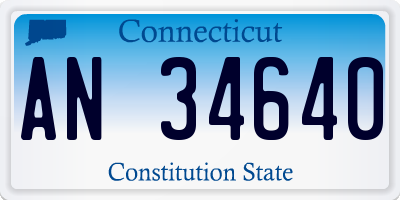 CT license plate AN34640